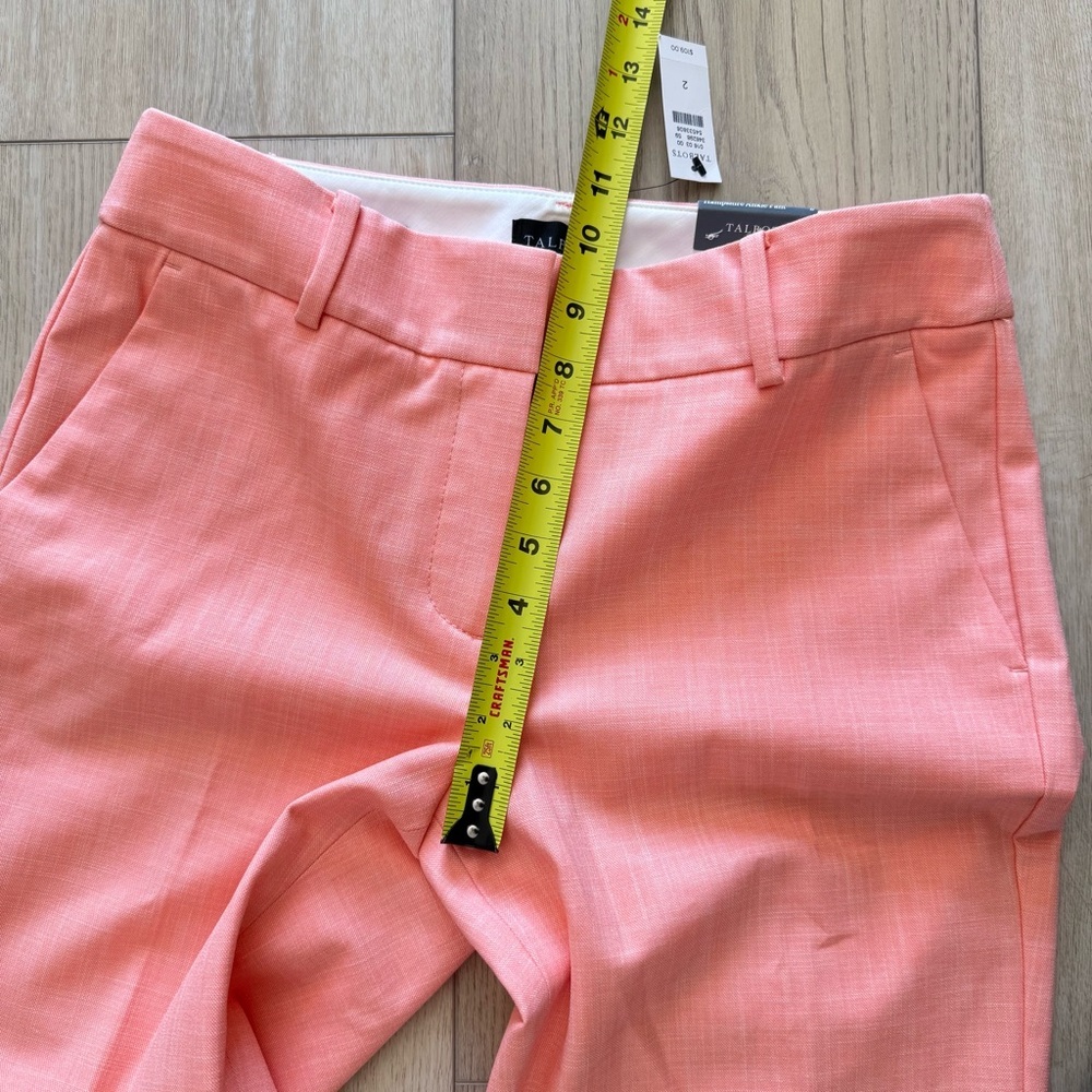 Talbots Hampshire Textured Ankle Pants Straight-Leg Elegant Coral Women's 2 NWT - Picture 9 of 12